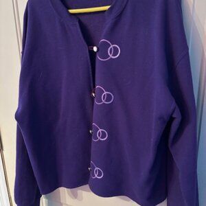 Ladies Deep Purple Sweatshirt Jacket